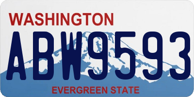 WA license plate ABW9593
