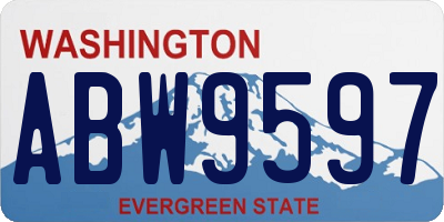 WA license plate ABW9597