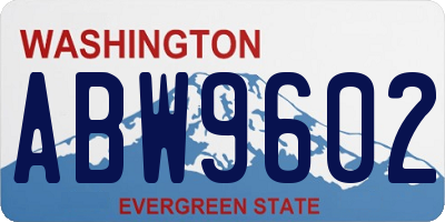 WA license plate ABW9602
