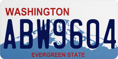 WA license plate ABW9604