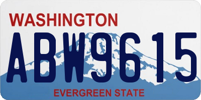 WA license plate ABW9615