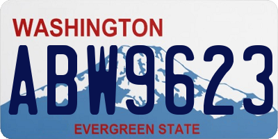 WA license plate ABW9623