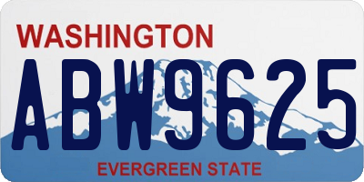 WA license plate ABW9625