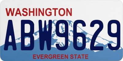 WA license plate ABW9629