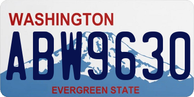 WA license plate ABW9630