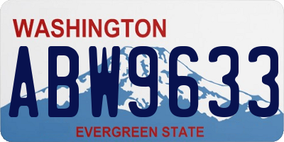 WA license plate ABW9633