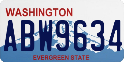WA license plate ABW9634