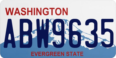 WA license plate ABW9635