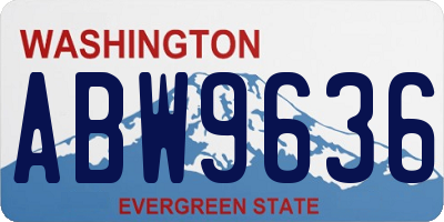 WA license plate ABW9636