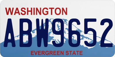 WA license plate ABW9652