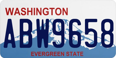 WA license plate ABW9658