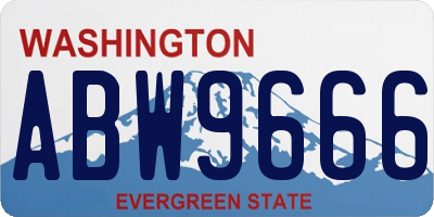 WA license plate ABW9666