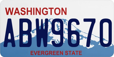WA license plate ABW9670