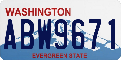 WA license plate ABW9671