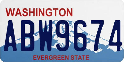 WA license plate ABW9674