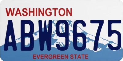 WA license plate ABW9675