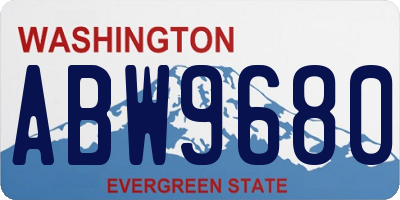 WA license plate ABW9680