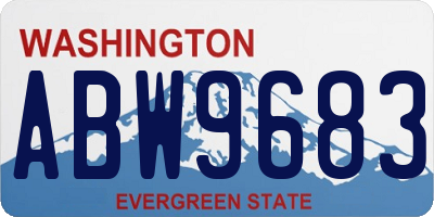 WA license plate ABW9683