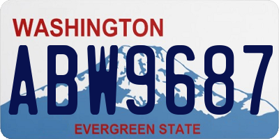 WA license plate ABW9687