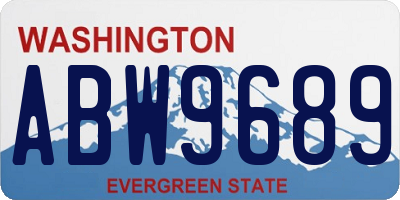 WA license plate ABW9689