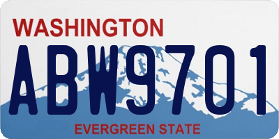 WA license plate ABW9701