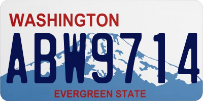 WA license plate ABW9714