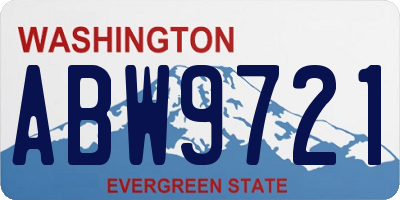 WA license plate ABW9721