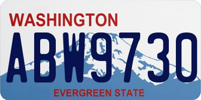 WA license plate ABW9730
