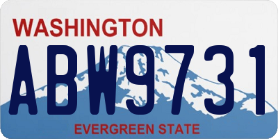 WA license plate ABW9731