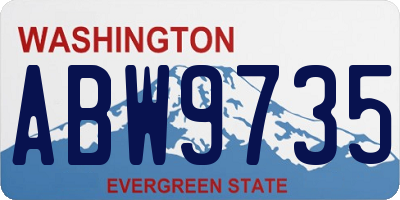 WA license plate ABW9735