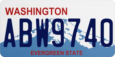 WA license plate ABW9740