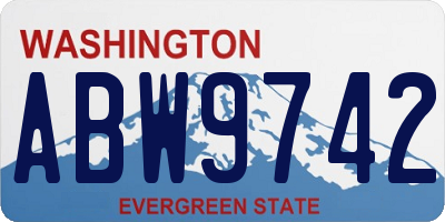 WA license plate ABW9742