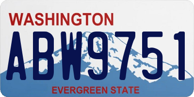 WA license plate ABW9751
