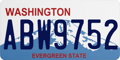 WA license plate ABW9752