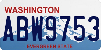 WA license plate ABW9753