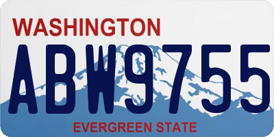 WA license plate ABW9755