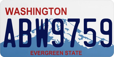 WA license plate ABW9759