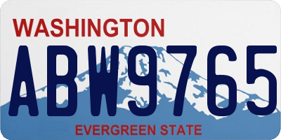 WA license plate ABW9765