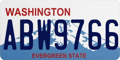 WA license plate ABW9766