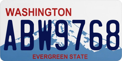 WA license plate ABW9768