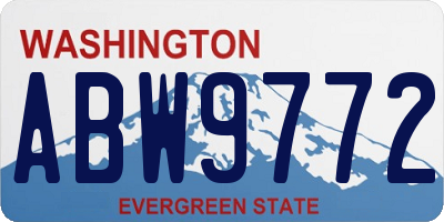 WA license plate ABW9772