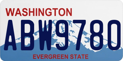 WA license plate ABW9780