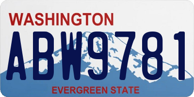 WA license plate ABW9781