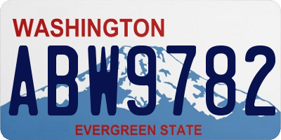 WA license plate ABW9782