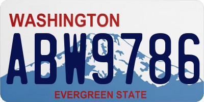 WA license plate ABW9786