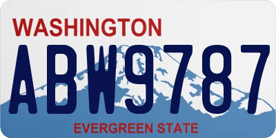 WA license plate ABW9787