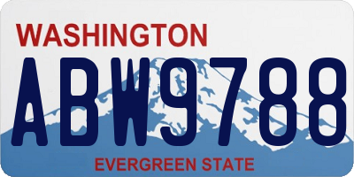 WA license plate ABW9788