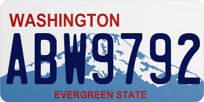 WA license plate ABW9792
