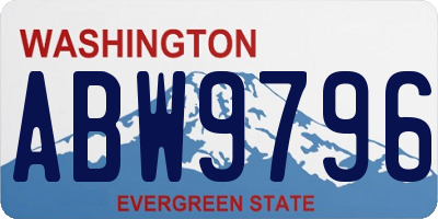 WA license plate ABW9796