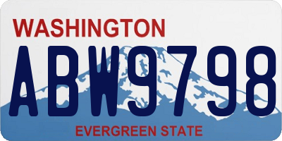 WA license plate ABW9798